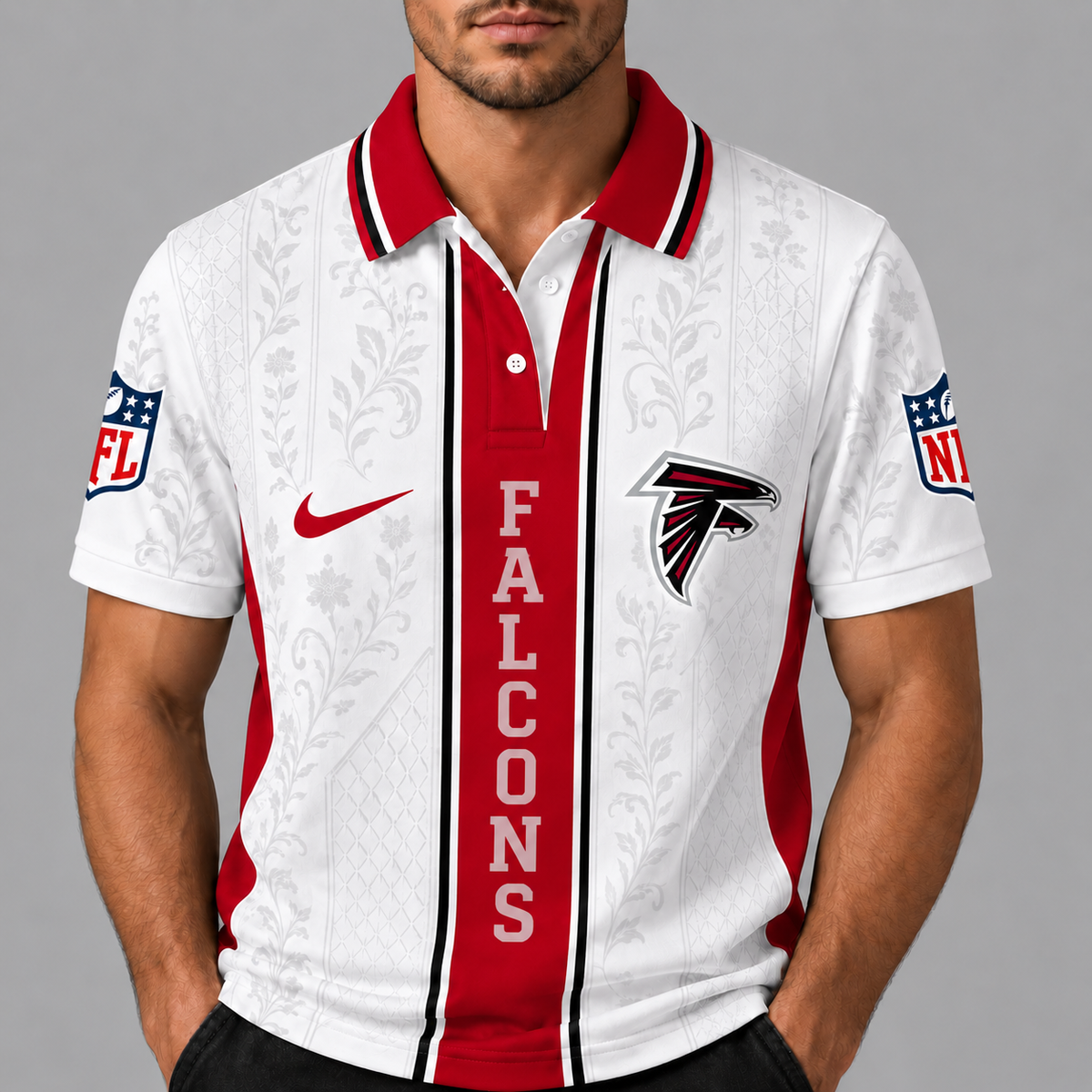 AF Premium NFL Floral Elegance Menƒ??s Polo Shirt