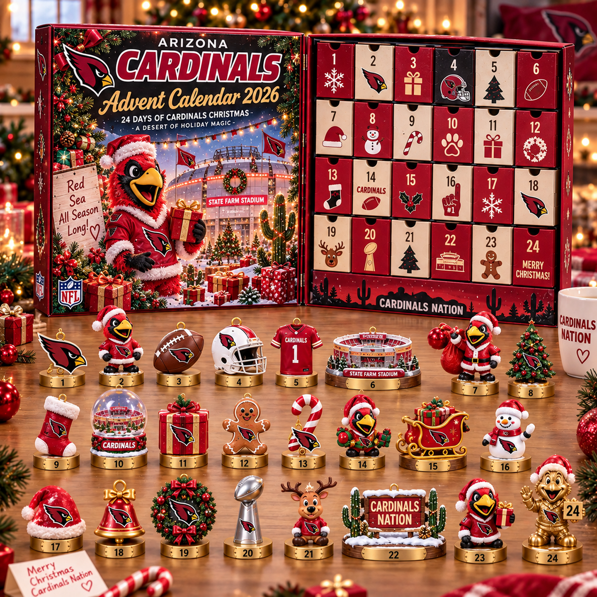 ARI x NFL Christmas Advent Calendar 2026 โ 24 Days of NFL Mascot & Holiday Collectibles