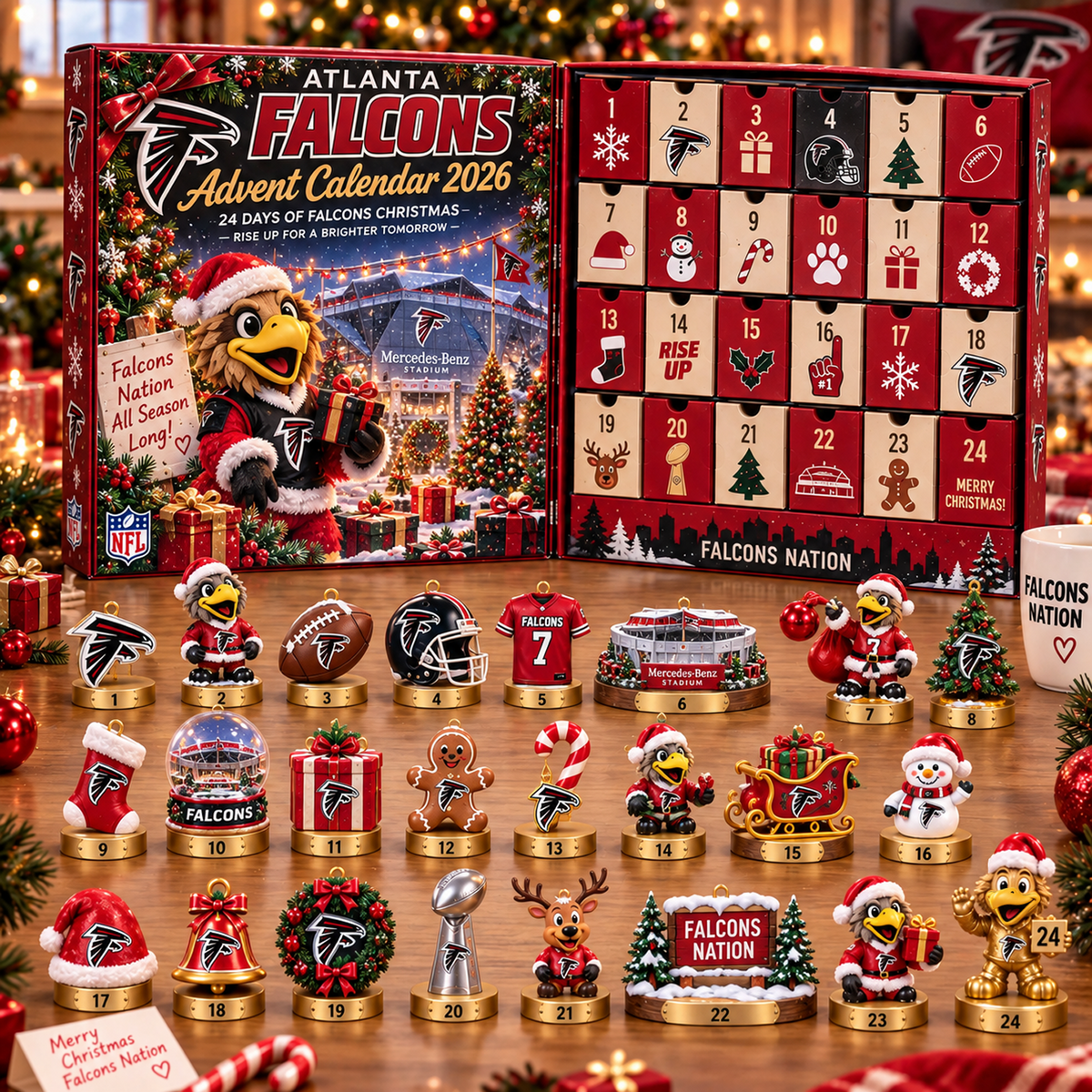 ATL x NFL Christmas Advent Calendar 2026 โ 24 Days of NFL Mascot & Holiday Collectibles