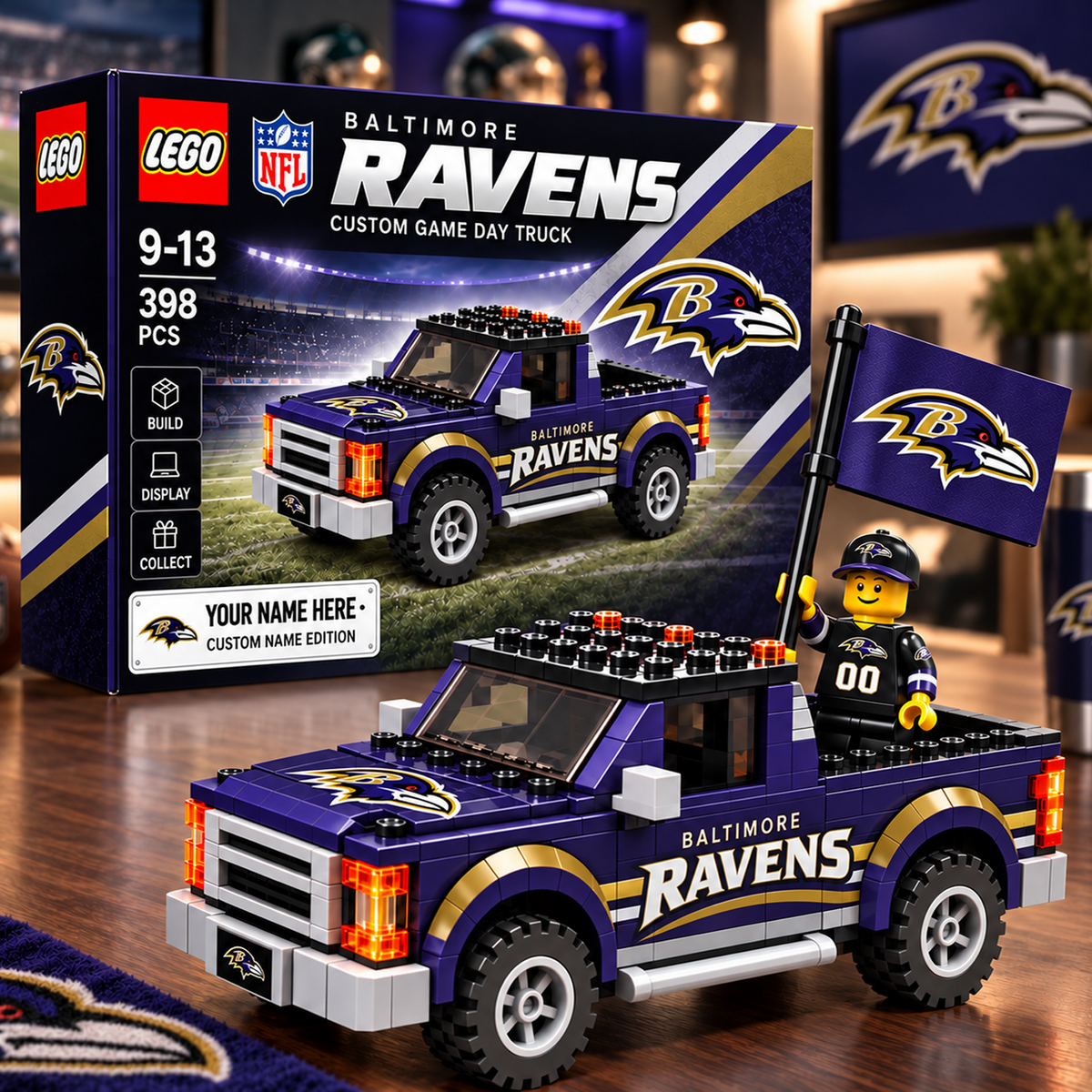 BAL x NFL Building Blocks Truck Toy Set V2