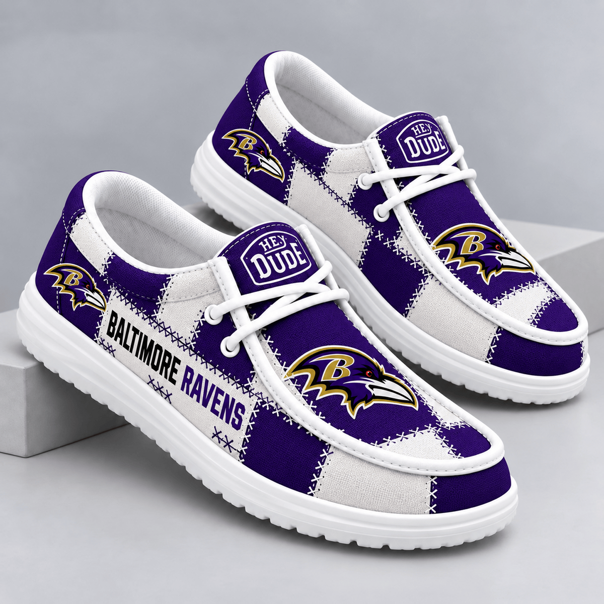 BAL x NFL Team Logo Patchwork Loafer Shoes