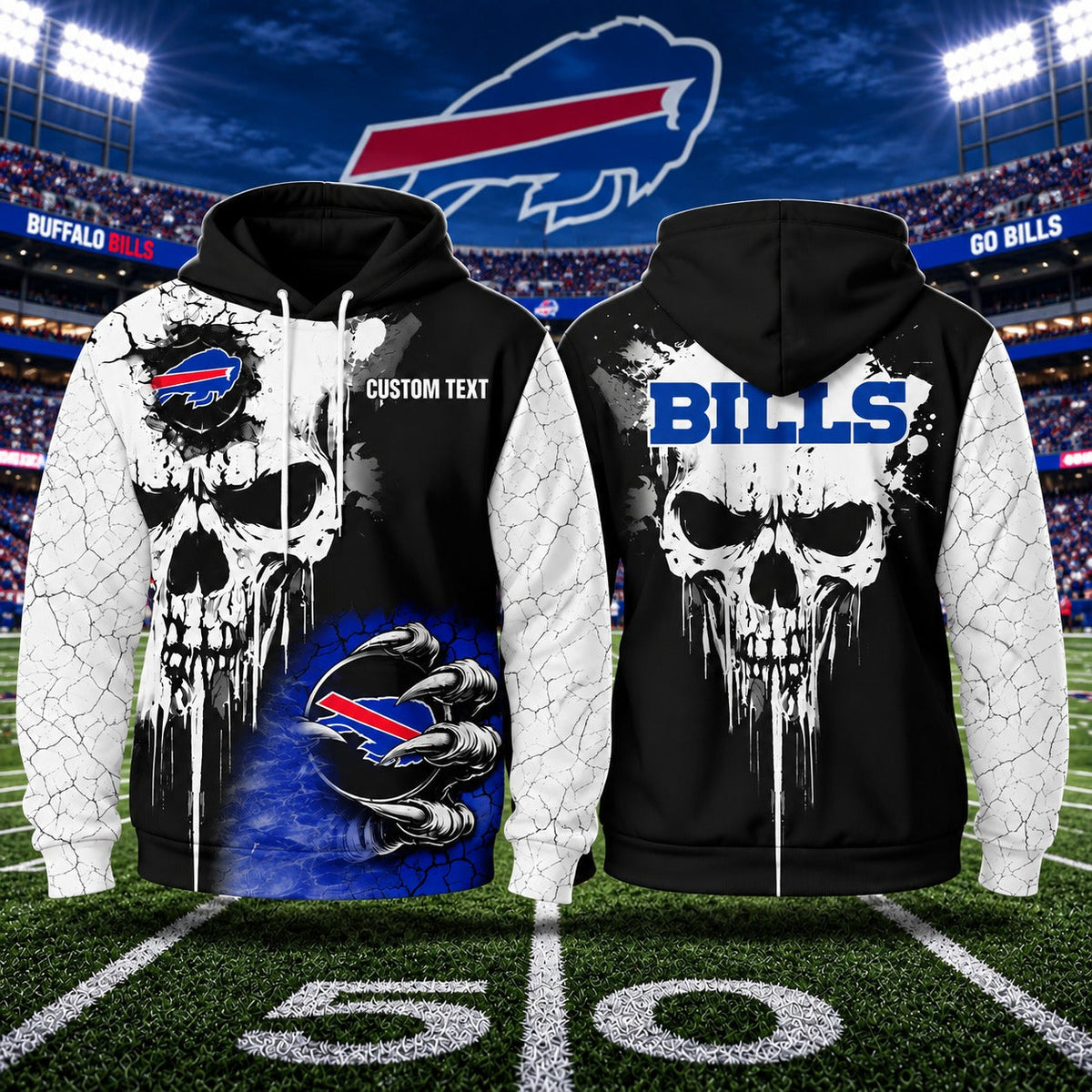 BB NFL Premium Skull Hoodie