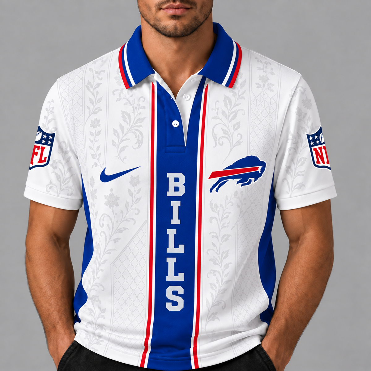 BB Premium NFL Floral Elegance Menƒ??s Polo Shirt