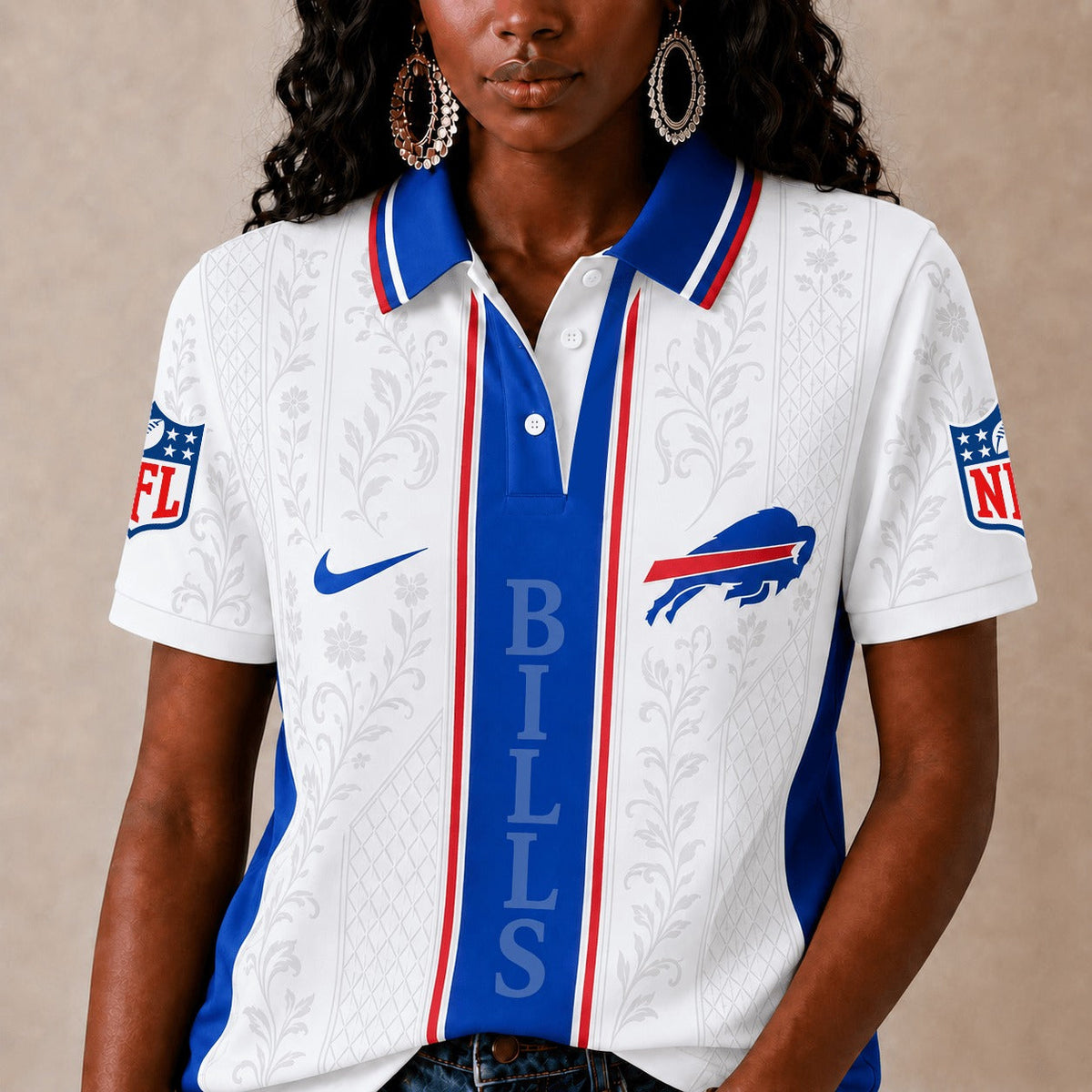 BB Premium NFL Floral Elegance Polo Shirt