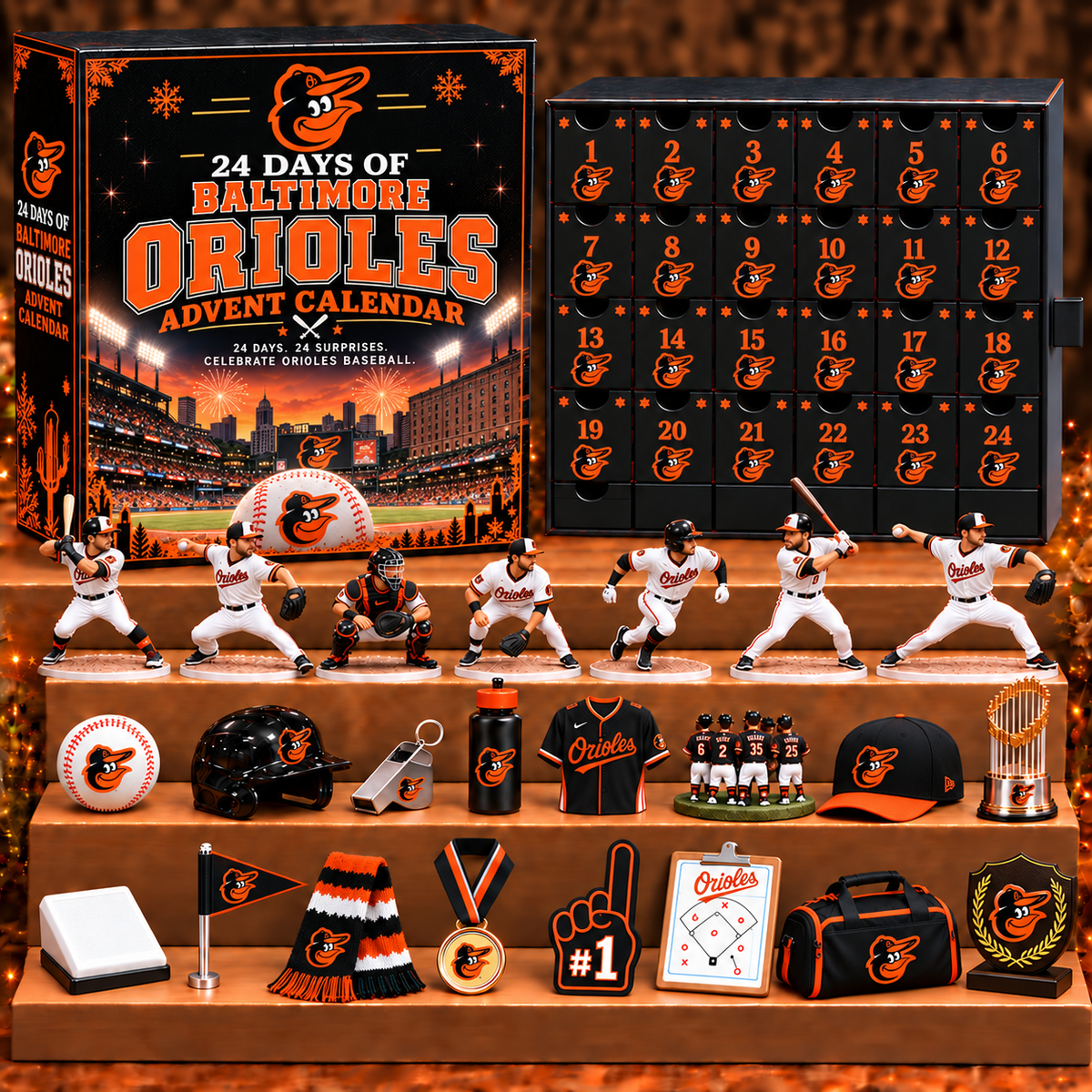 BO x MLB Personalized 24 Days Of Baseball Advent Calendar Blink Box