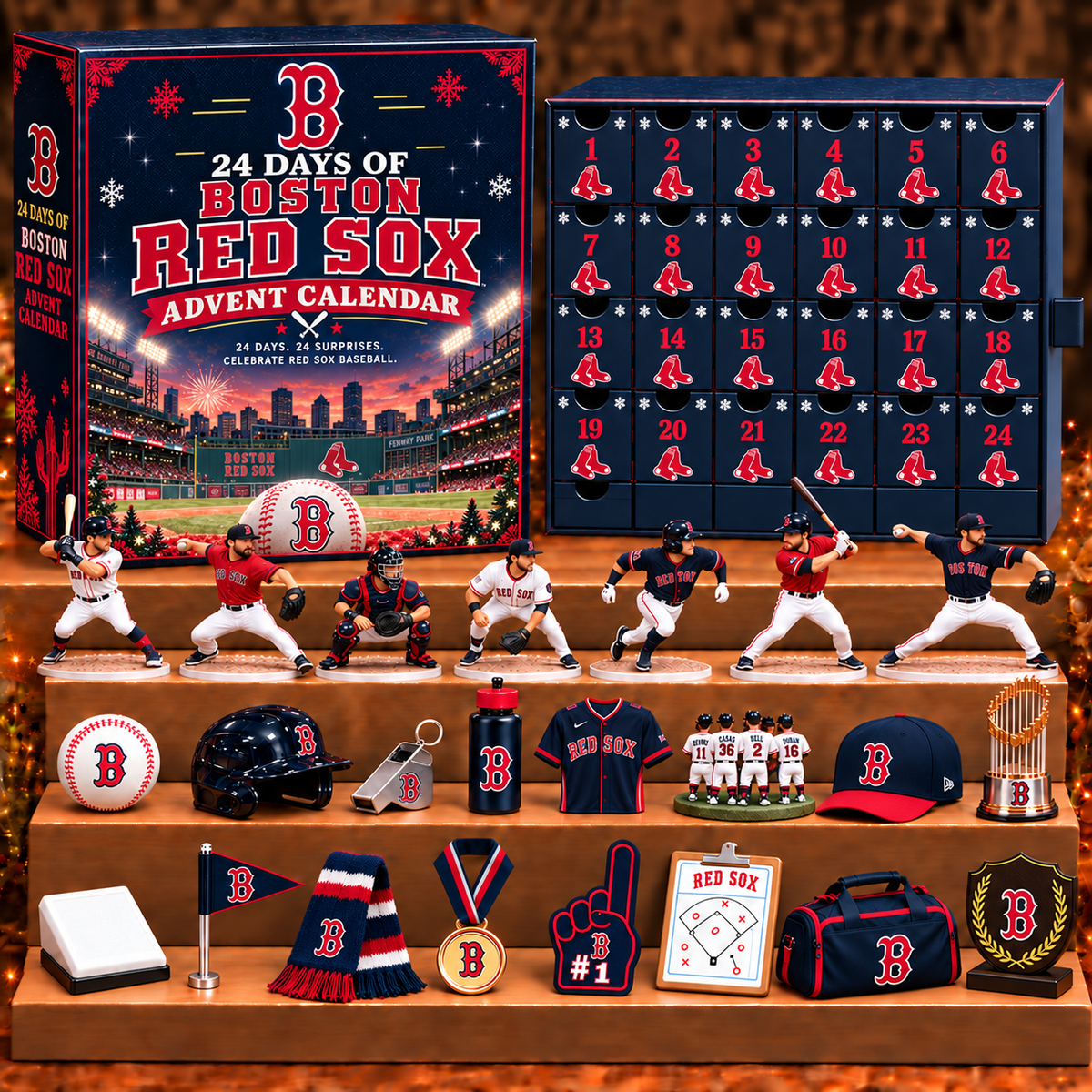 BRS x MLB Personalized 24 Days Of Baseball Advent Calendar Blink Box