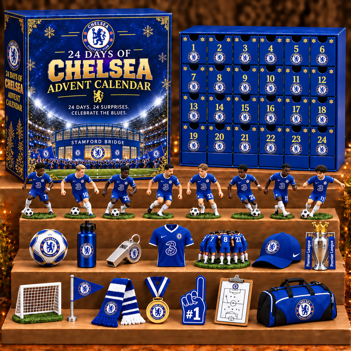 CHE x EPL Personalized 24 Days Of American Football Advent Calendar Blink Box