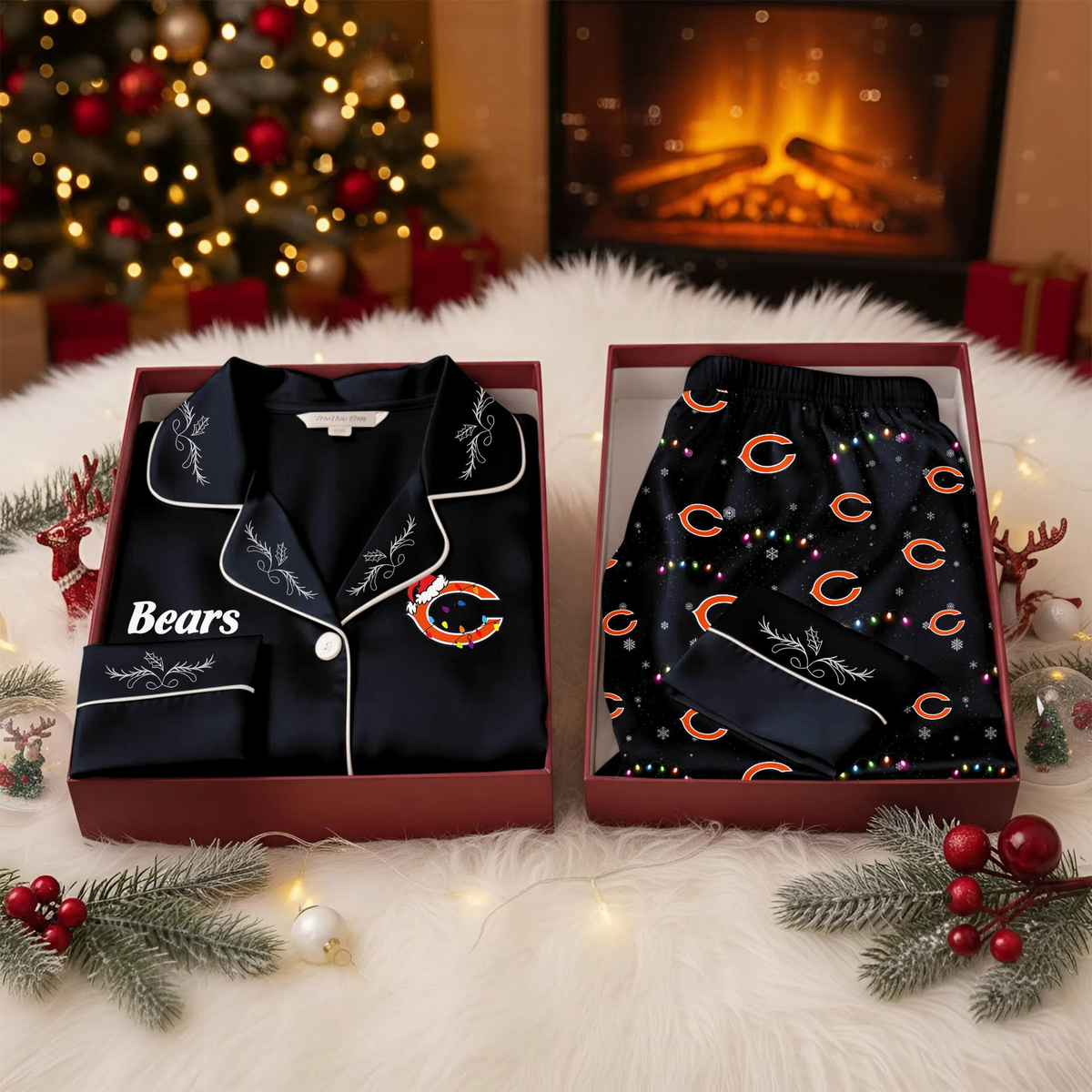 CHI Premium NFL Christmas Cozy Pajama