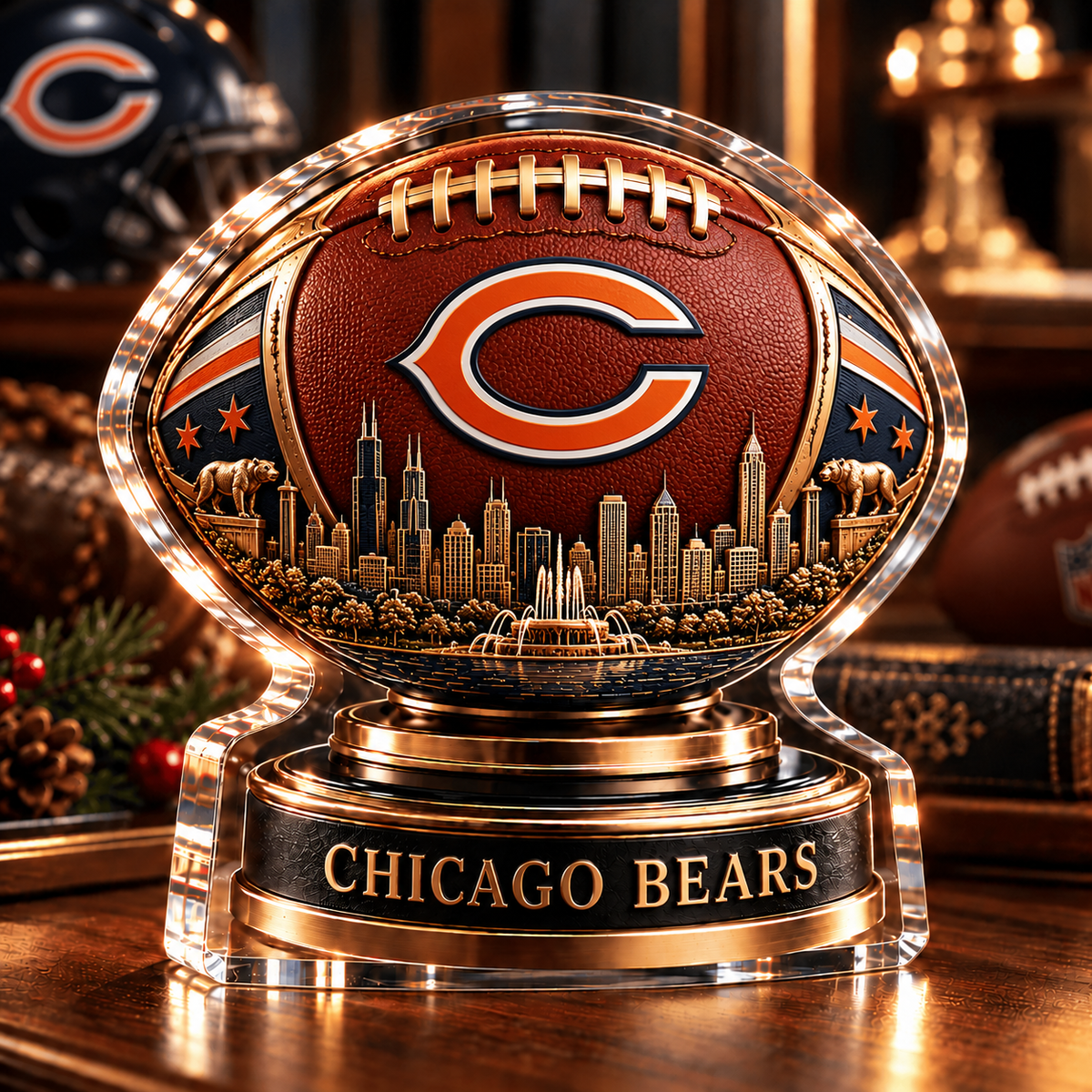 CHI x NFL Personalized Name Acrylic Block Plaque Gift For Fan
