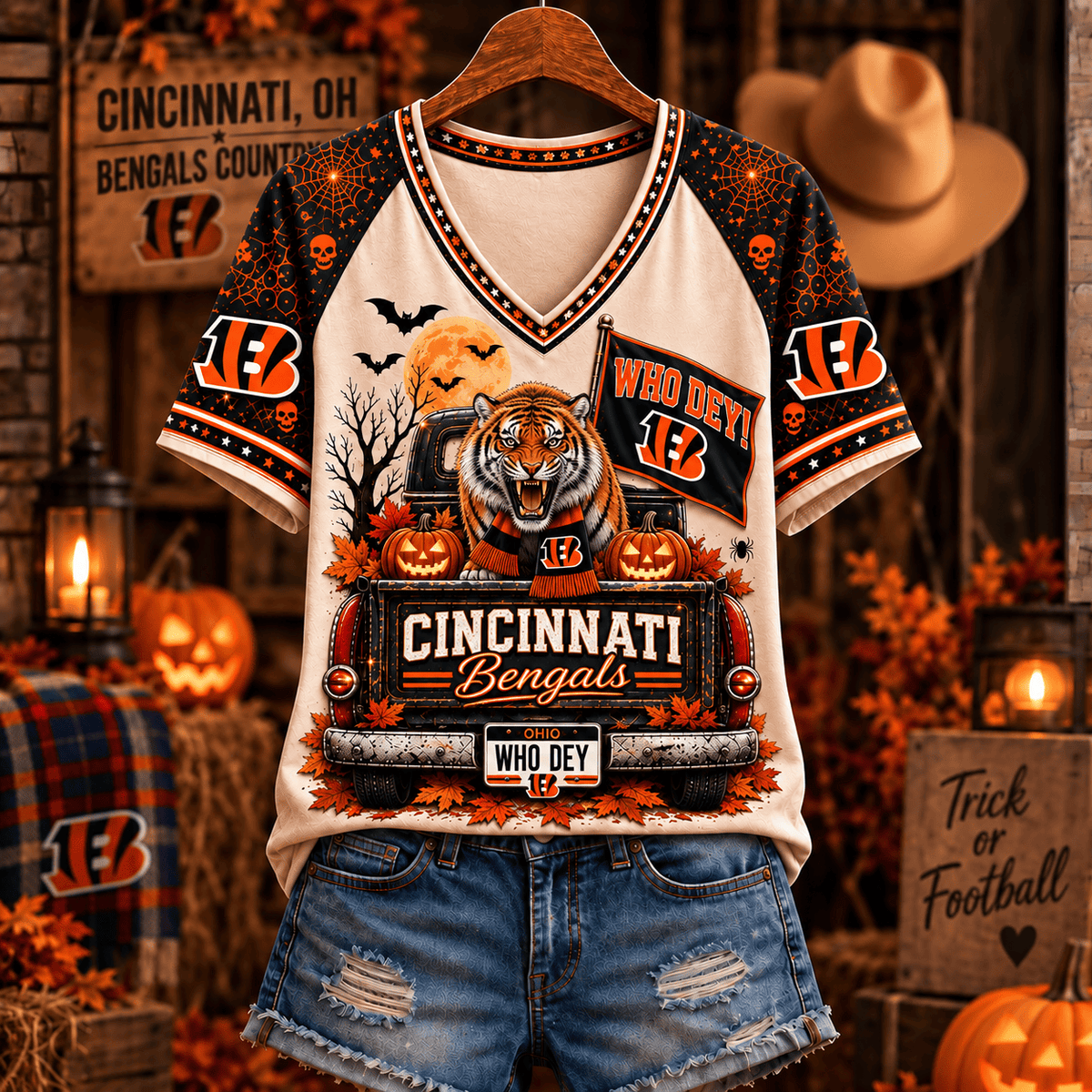 CIN Premium Halloween V-Neck T Shirt Gift For Fan