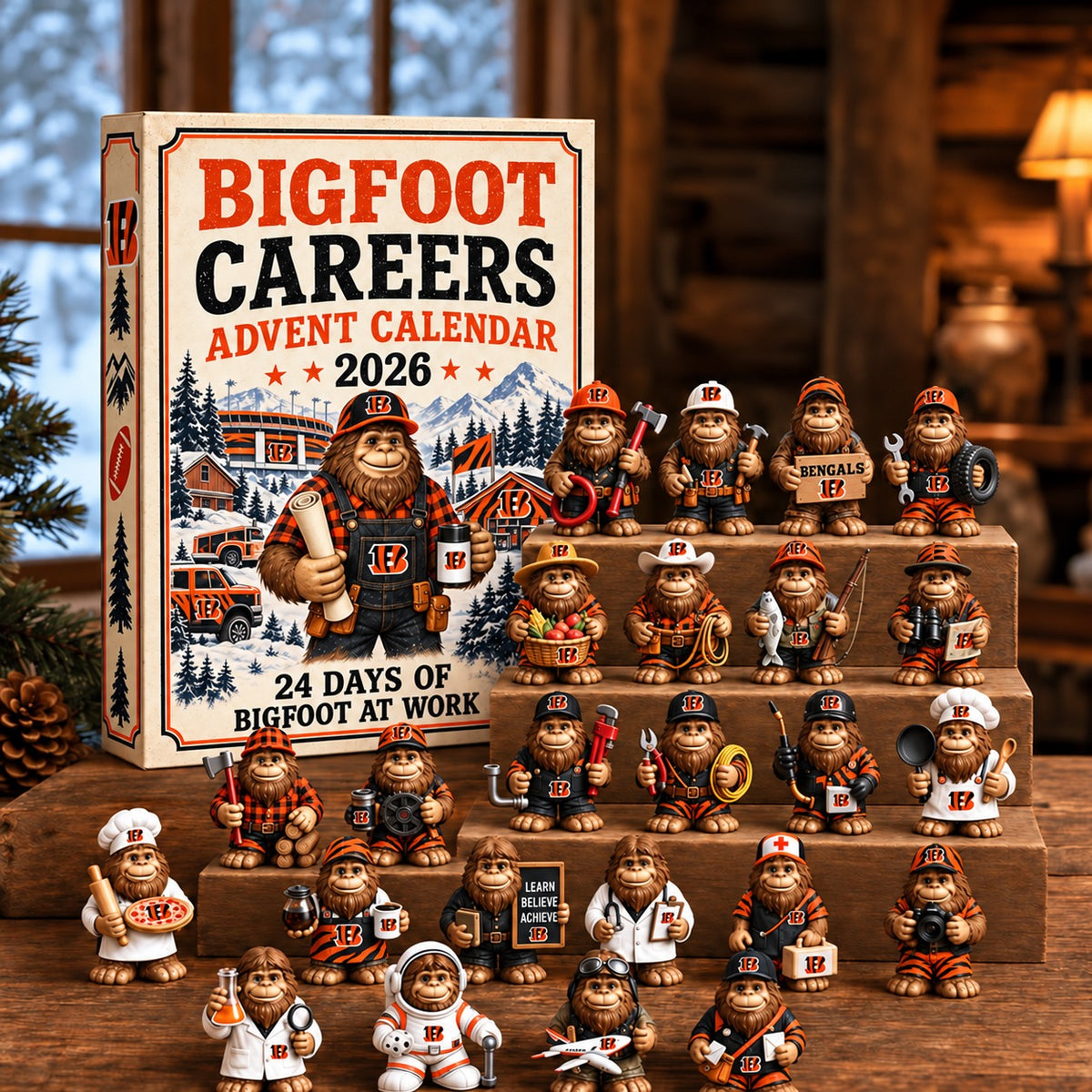 CIN x NFL Personalized 24 Days Of Bigfoot Advent Calendar Blink Box