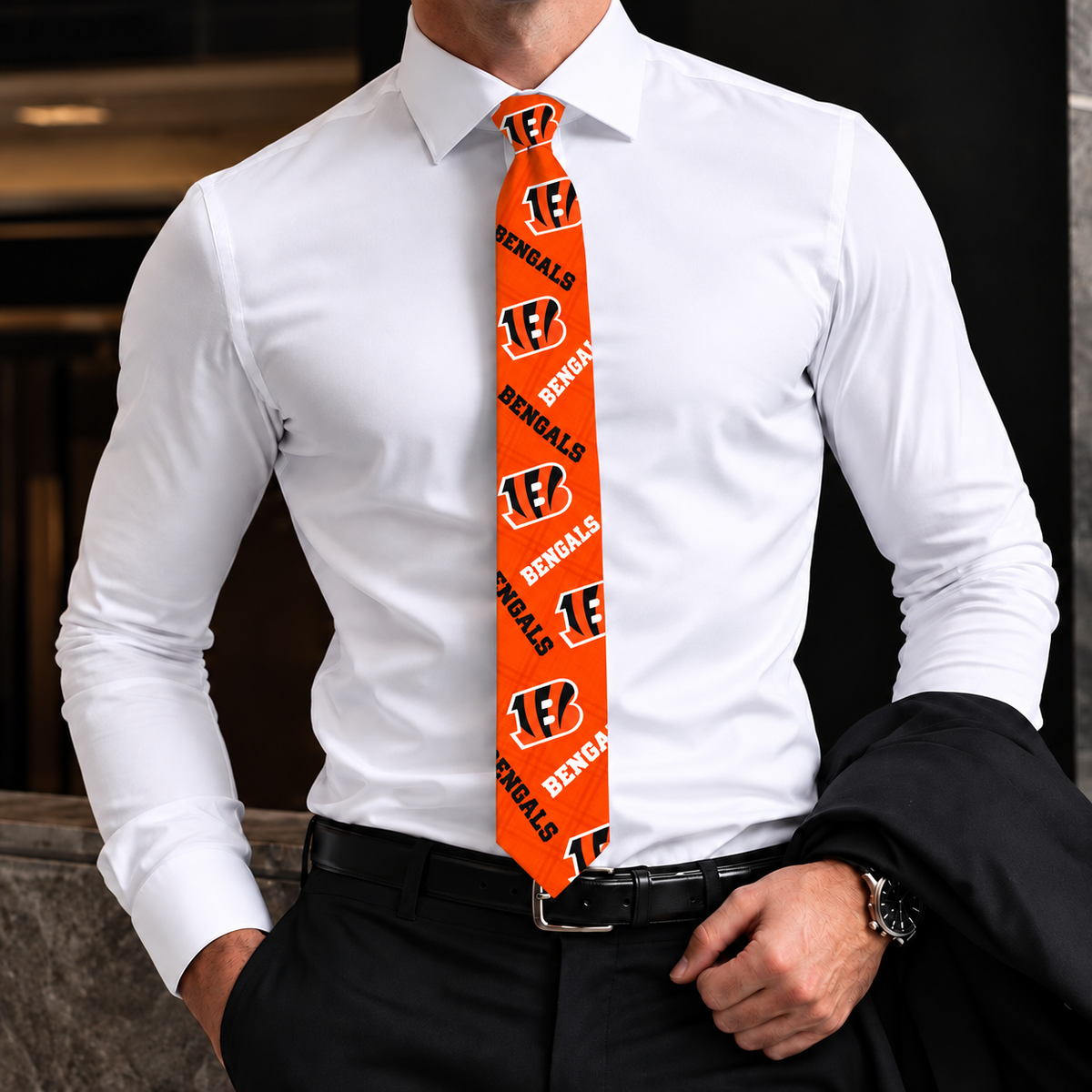 CIN x NFL Personalized Men NeckTie