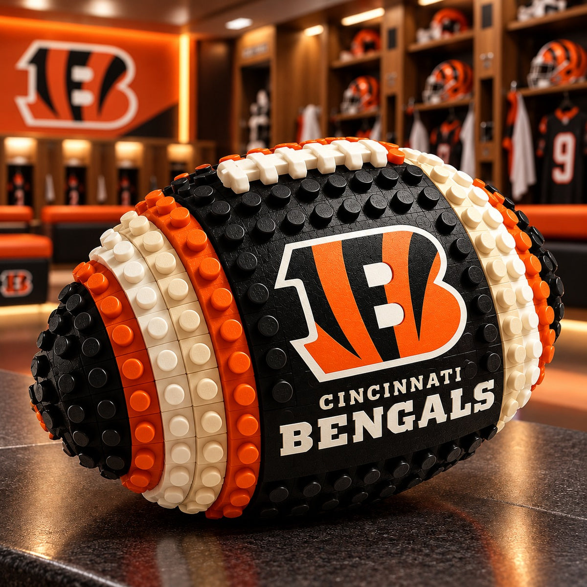 CIN x NFL Team Building Block Football Set