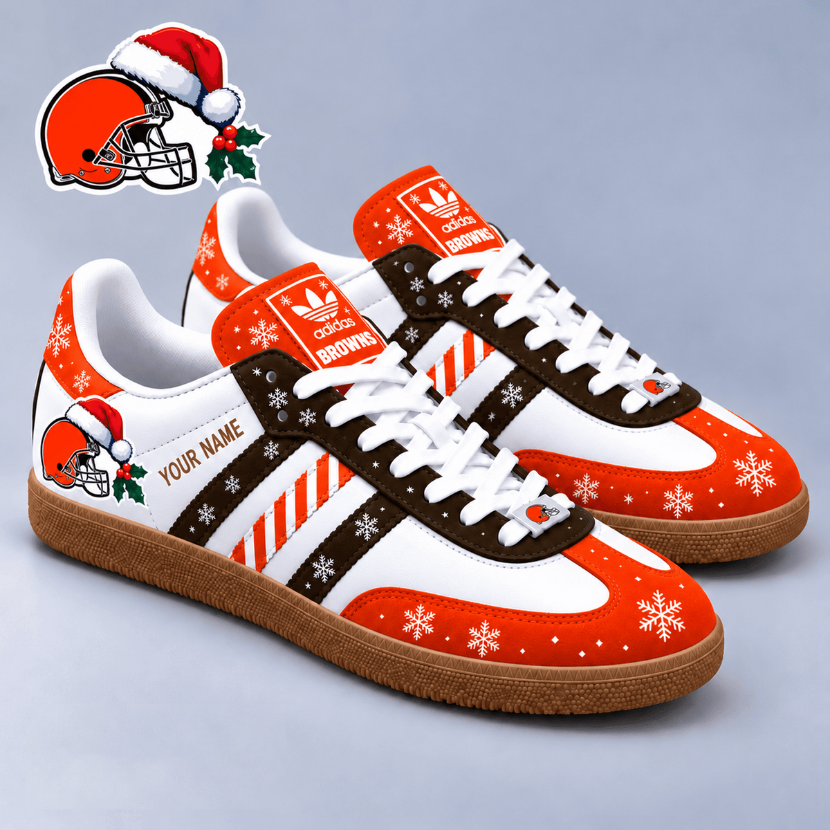 CLE x NFL Christmas Personalized Name Samba Shoes