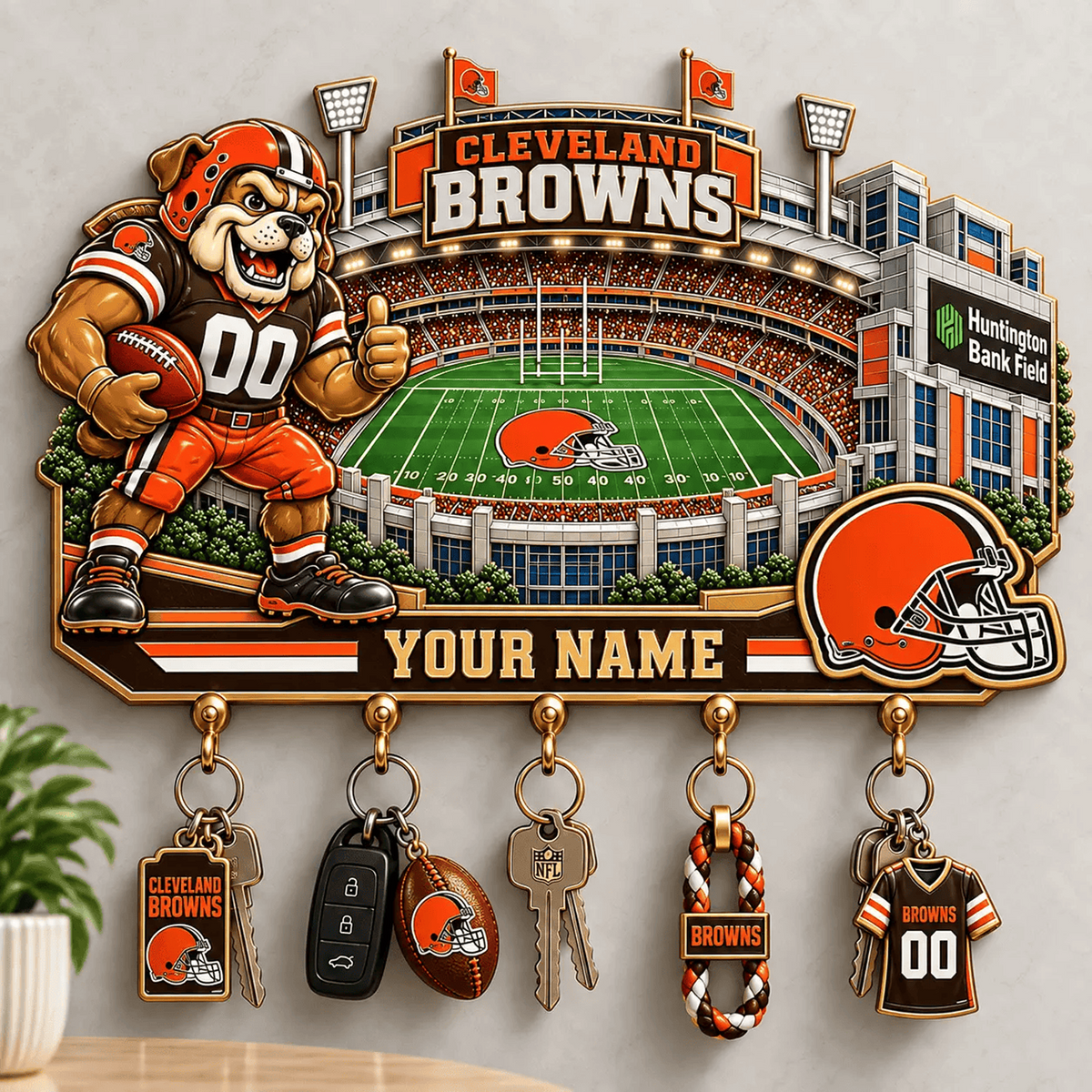 CLE x NFL New Style Wall Key Holder All Size Custom Name Gifts