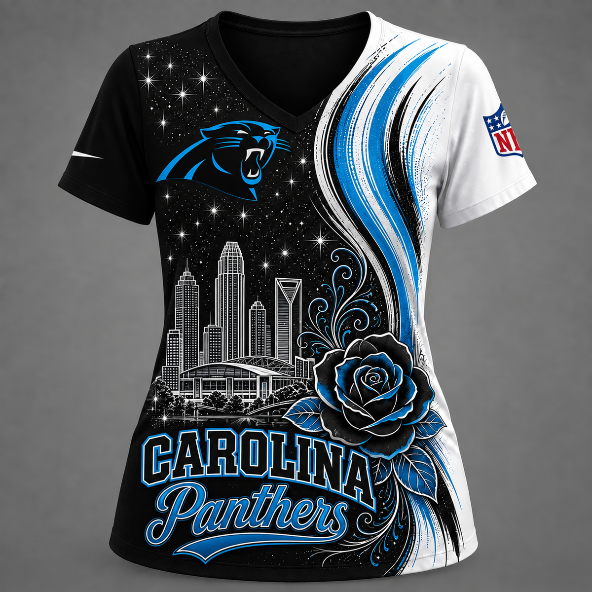 CP Premium NFL Floral Skyline V-neck