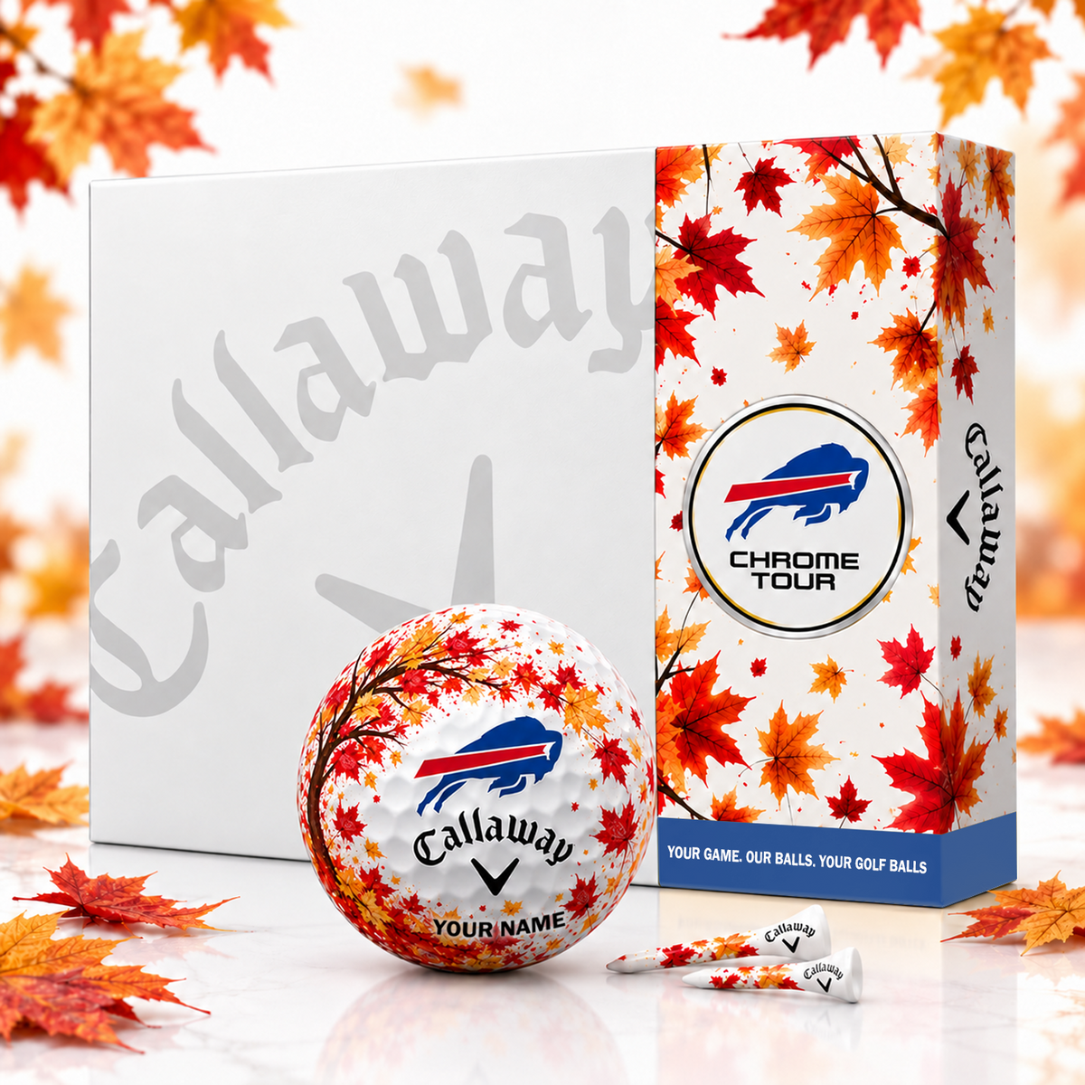 Callaway X Premium NFL BUF FALL EDITION PERSONALIZED GOLF BALL – LIMITED EDITION V2
