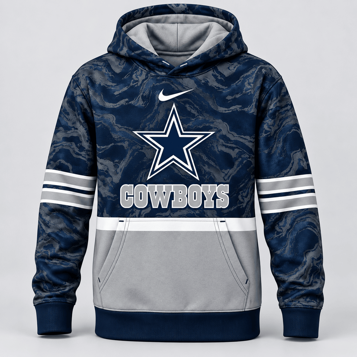 DAL Premium NFL Camo Colorblock Pullover Hoodie