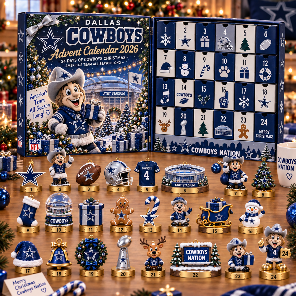 DAL x NFL Christmas Advent Calendar 2026 โ 24 Days of NFL Mascot & Holiday Collectibles