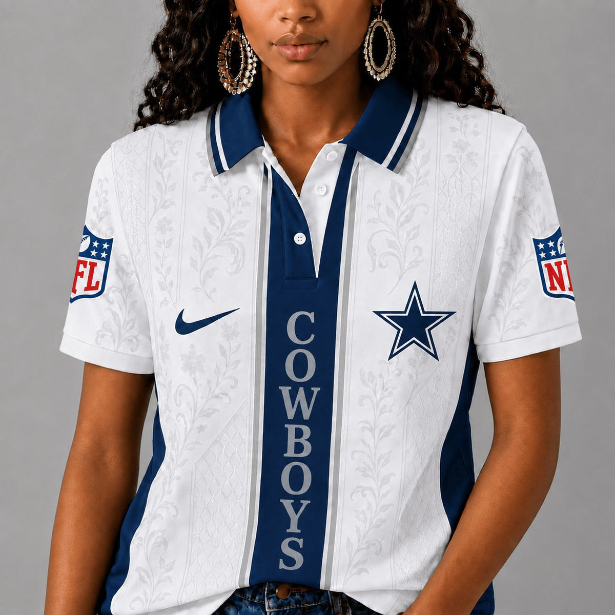 DC Premium NFL Floral Elegance Polo Shirt