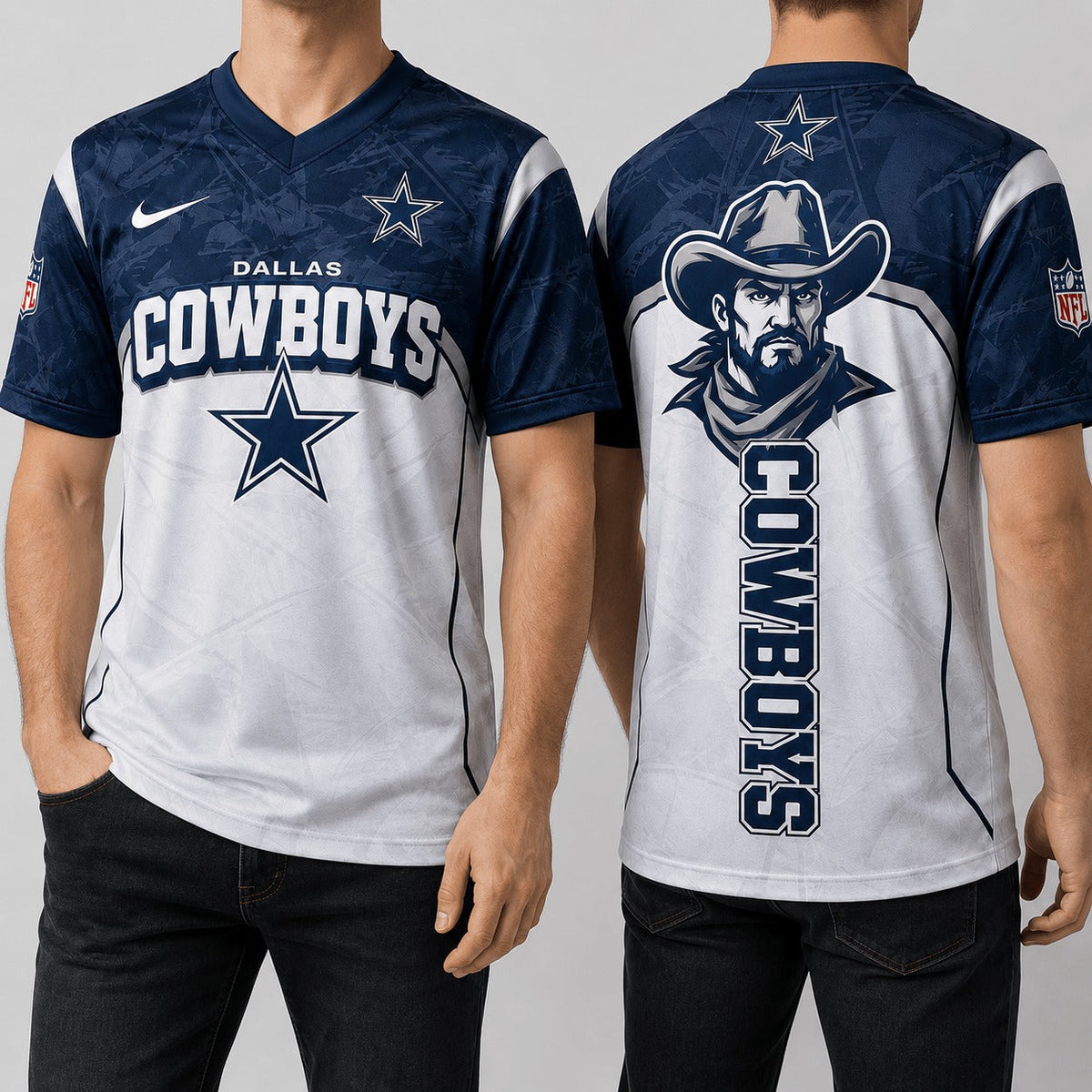 DC Premium NFL Power Graphic 3D V-neck Shirt