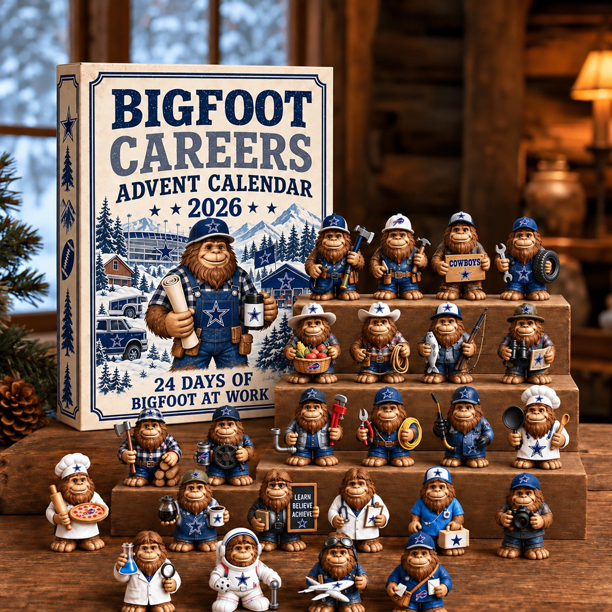 DC x NFL Personalized 24 Days Of Bigfoot Advent Calendar Blink Box