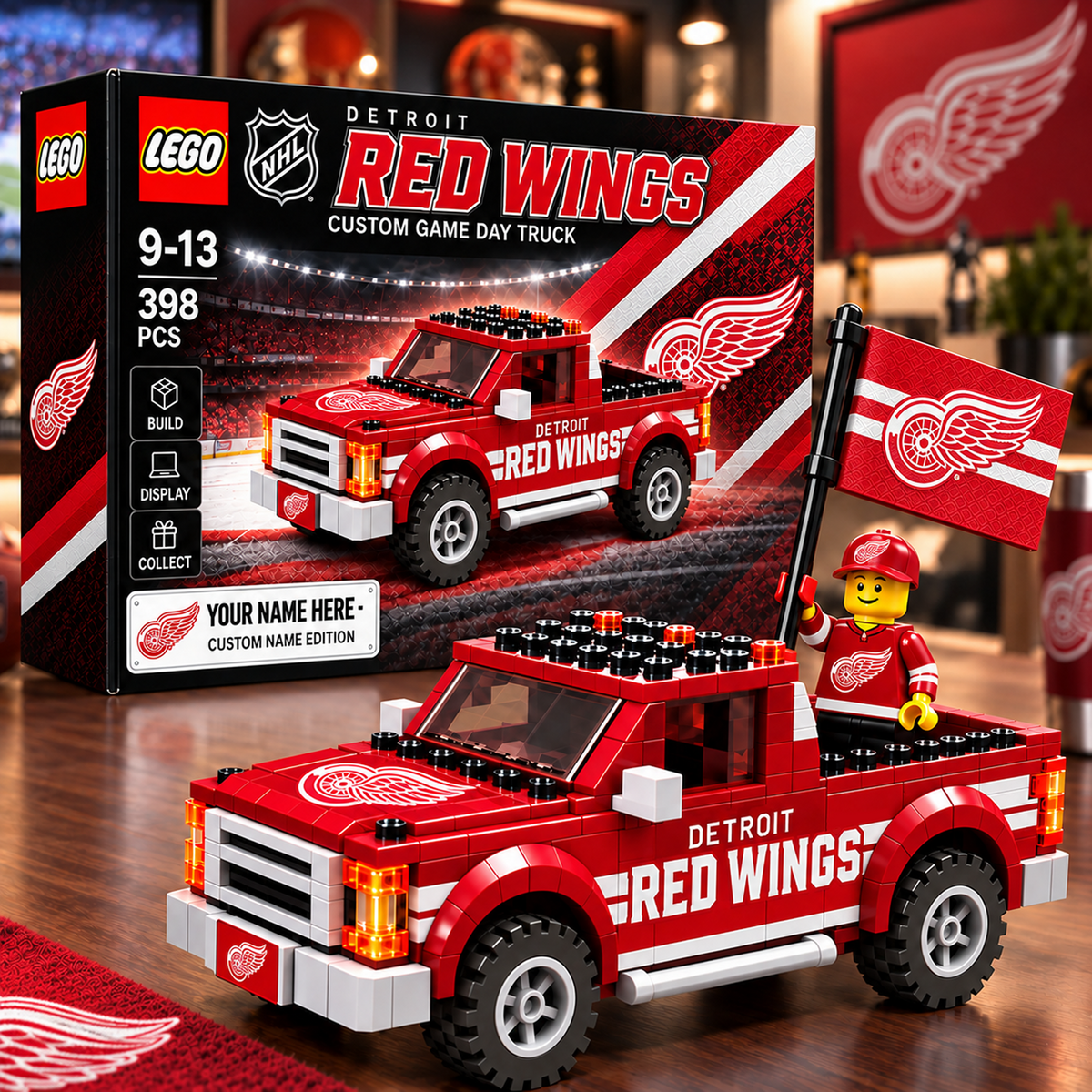 DET x NHL Building Blocks Truck Toy Set V2