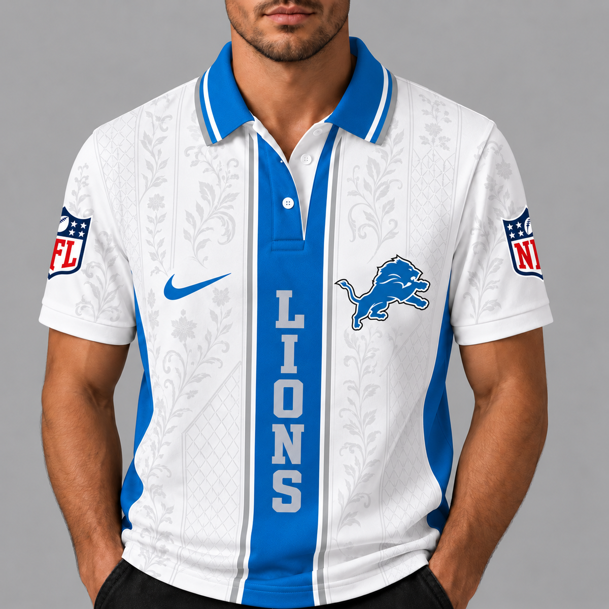 DL Premium NFL Floral Elegance Menƒ??s Polo Shirt