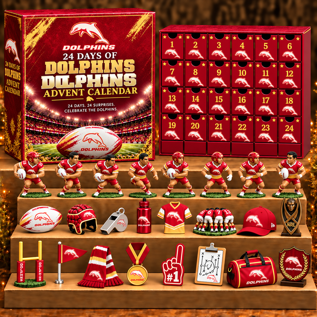 DOL x NRL Personalized 24 Days Of Super Rugby Advent Calendar Blink Box