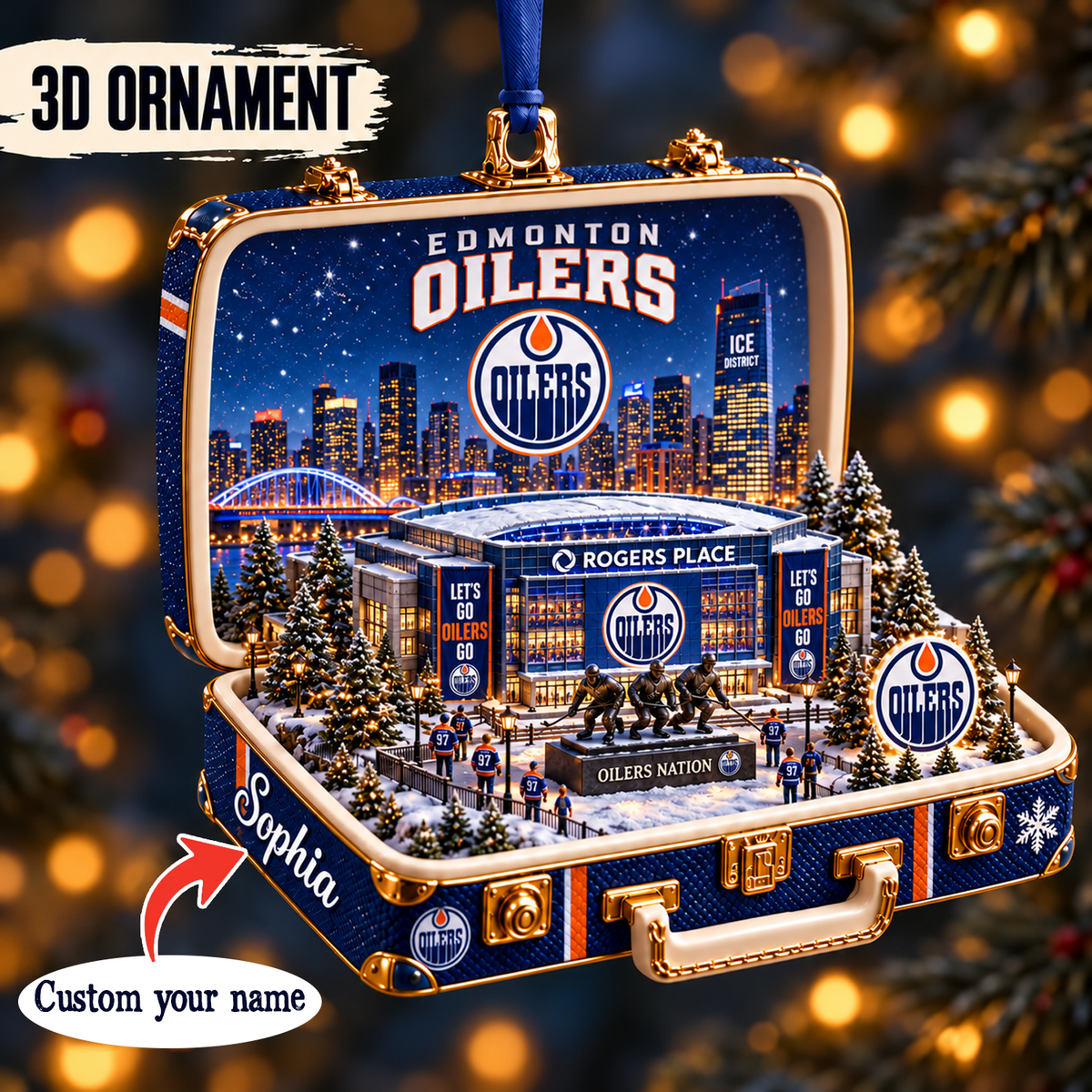 EDM x NHL Christmas KICKOFF Premium Personalized Acrylic Oranment