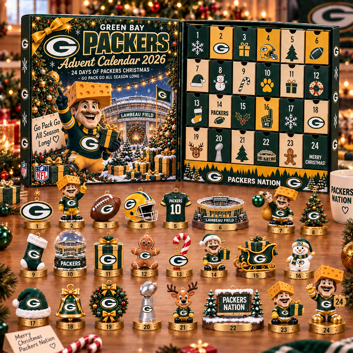 GB x NFL Christmas Advent Calendar 2026 โ 24 Days of NFL Mascot & Holiday Collectibles
