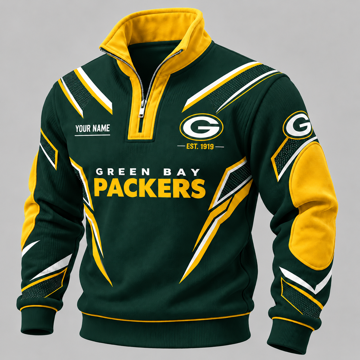 GB x NFL Personalized Quarter Zip Sweatshirt