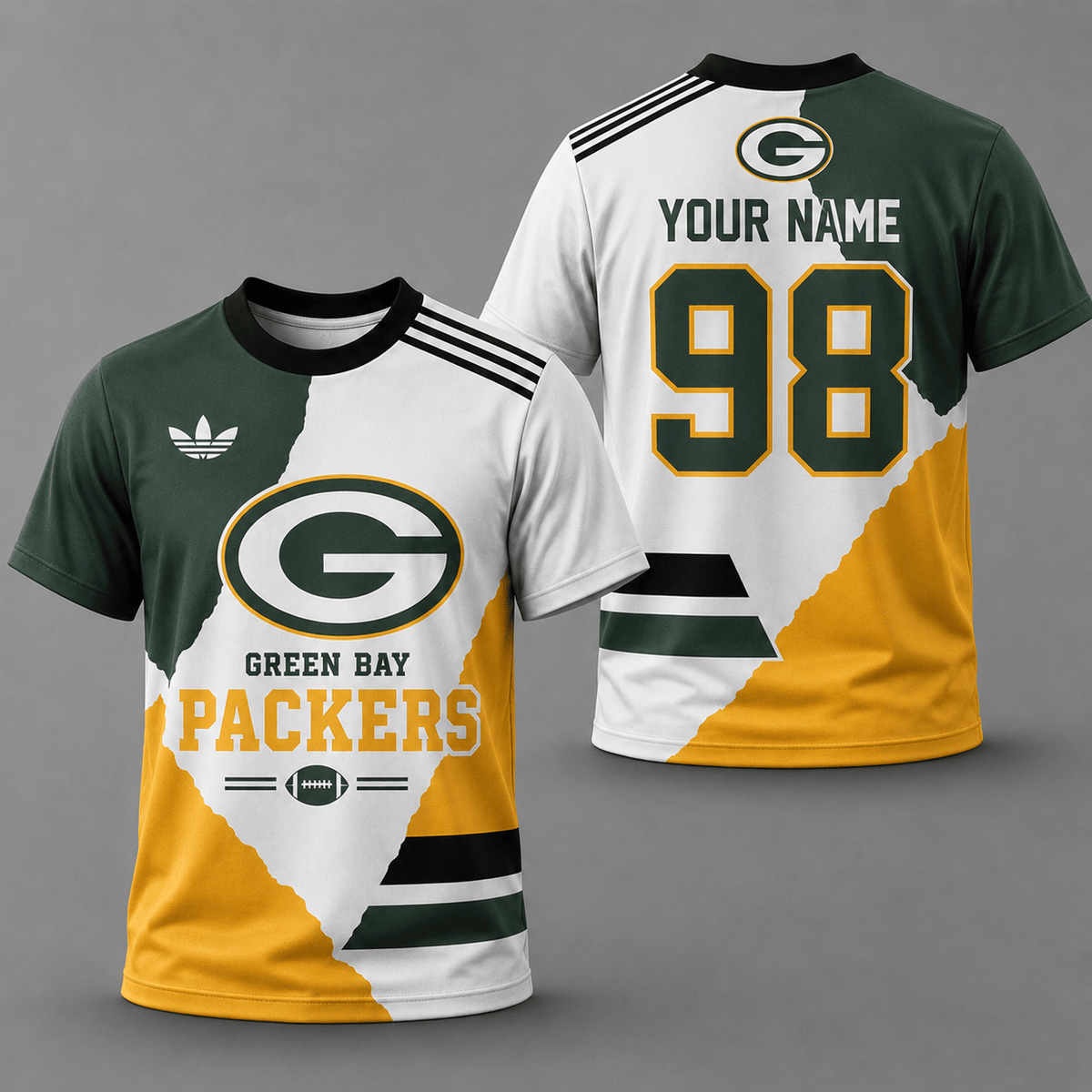 GBP Premium Personalized Football Split Design Custom Name Number All Over Print T-Shirt