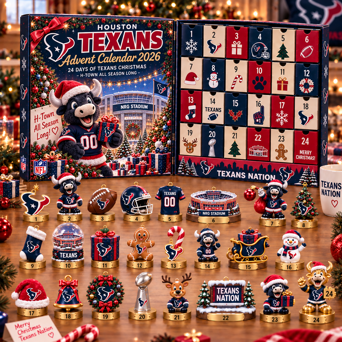HOU x NFL Christmas Advent Calendar 2026 โ 24 Days of NFL Mascot & Holiday Collectibles