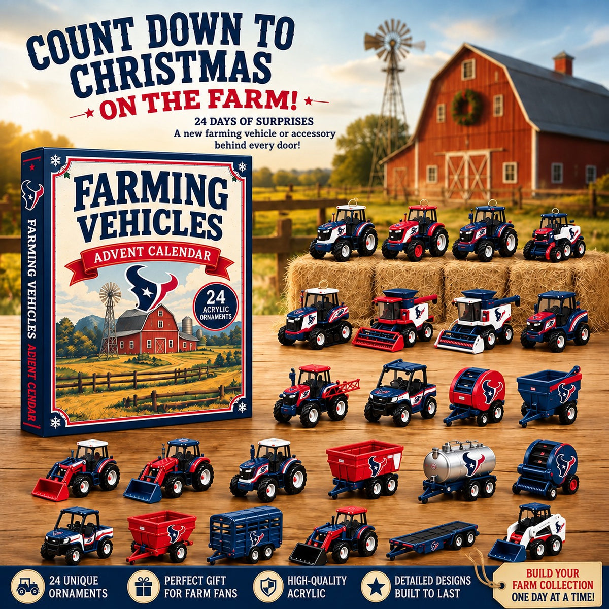 HT x NFL Personalized 24 Days Of Farming Vehicles Advent Calendar Blink Box