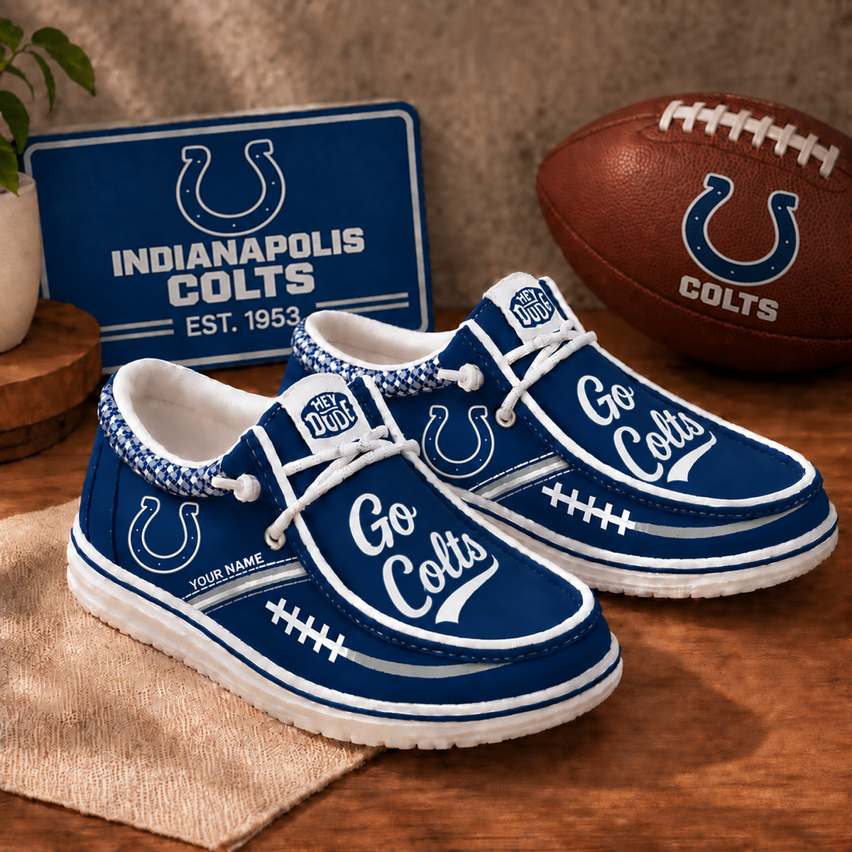 IND x NFL Personalized New Style Hey Dude Shoes