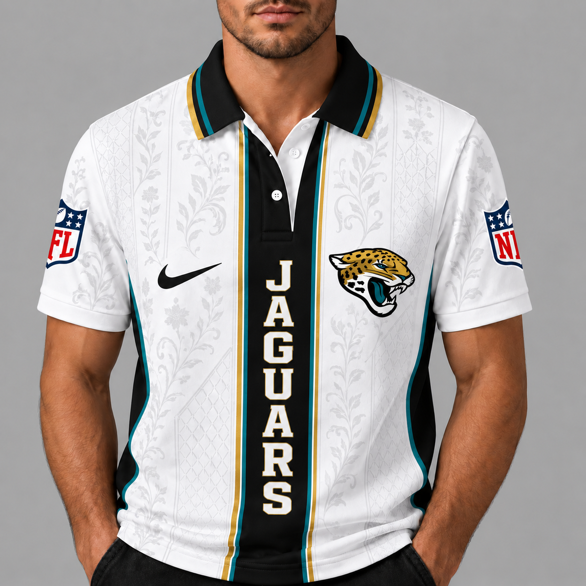 JJ Premium NFL Floral Elegance Menƒ??s Polo Shirt