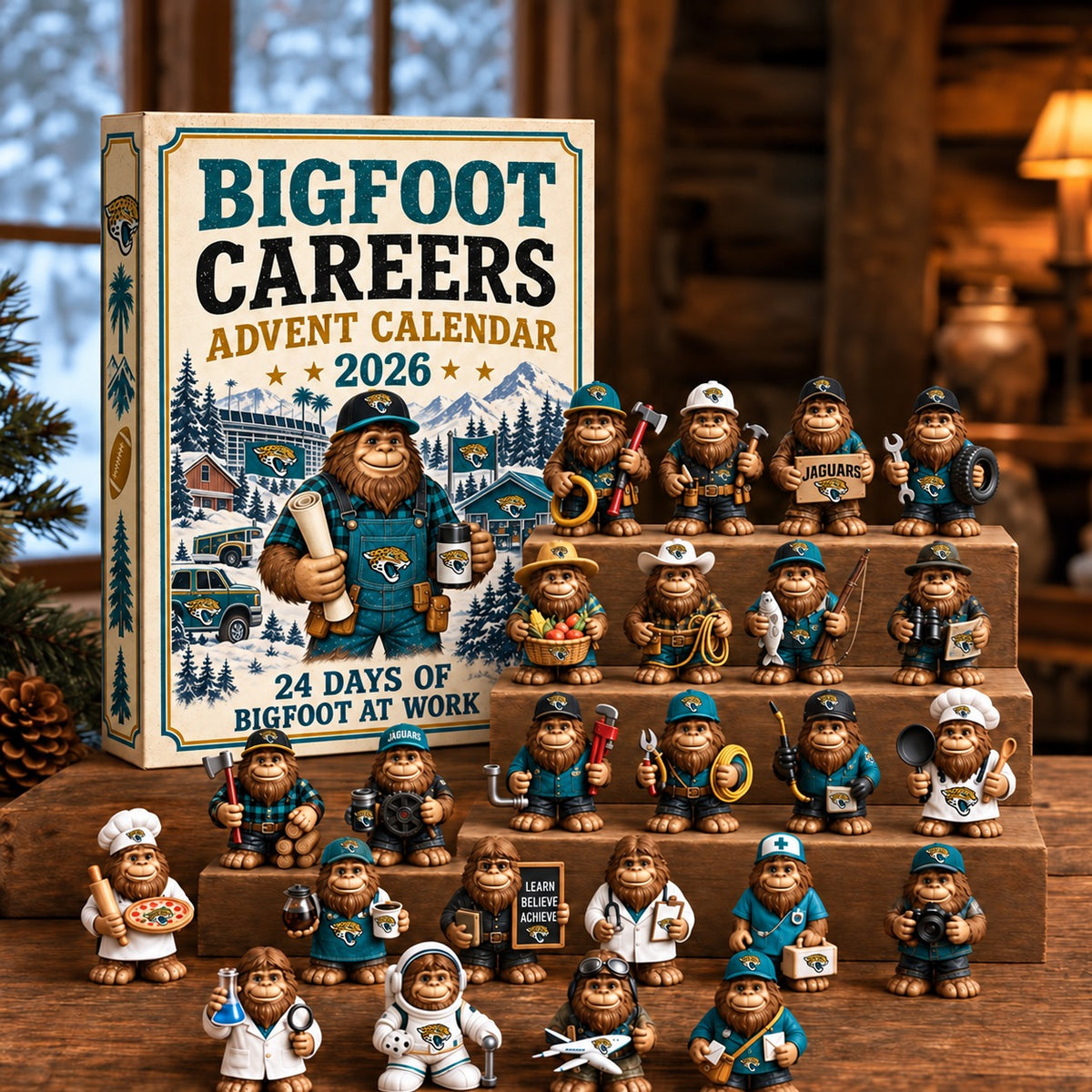 JJ x NFL Personalized 24 Days Of Bigfoot Advent Calendar Blink Box