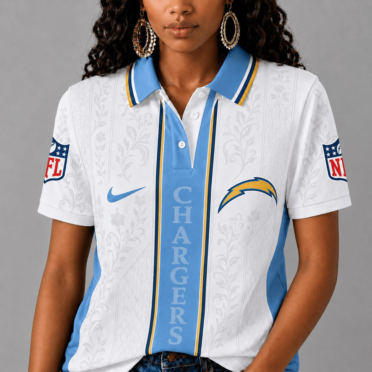 LAC Premium NFL Floral Elegance Polo Shirt