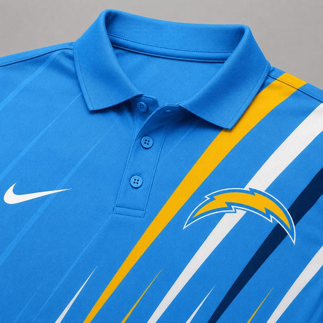 LAC Premium NFL Premium Athletic Stripe Polo Shirt