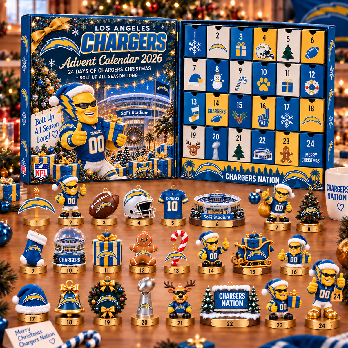 LAC x NFL Christmas Advent Calendar 2026 โ 24 Days of NFL Mascot & Holiday Collectibles