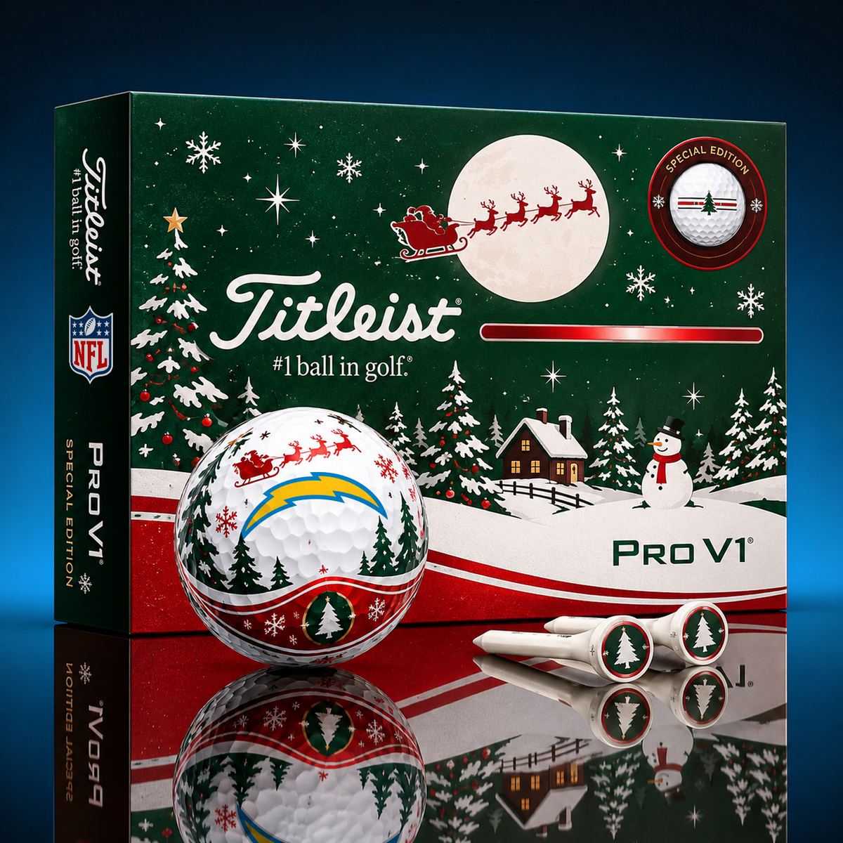 LAC x NFL PERSONALIZED GOLF BALL LIMITED EDITION CHRISTMAS V2