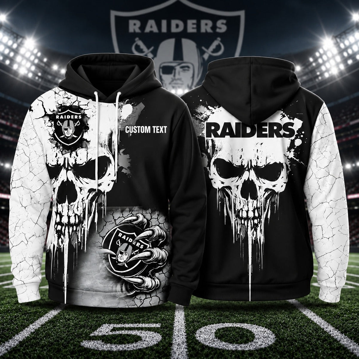 LVR NFL Premium Skull Hoodie