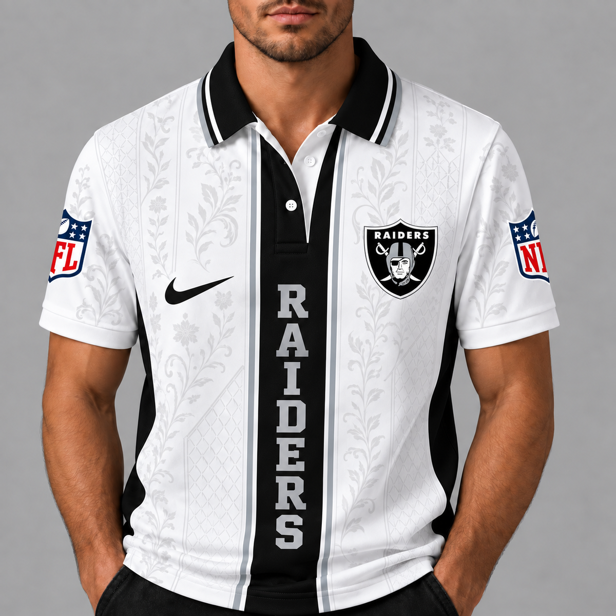 LVR Premium NFL Floral Elegance Menƒ??s Polo Shirt