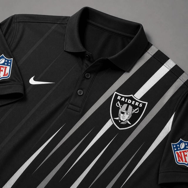LVR Premium NFL Premium Athletic Stripe Polo Shirt