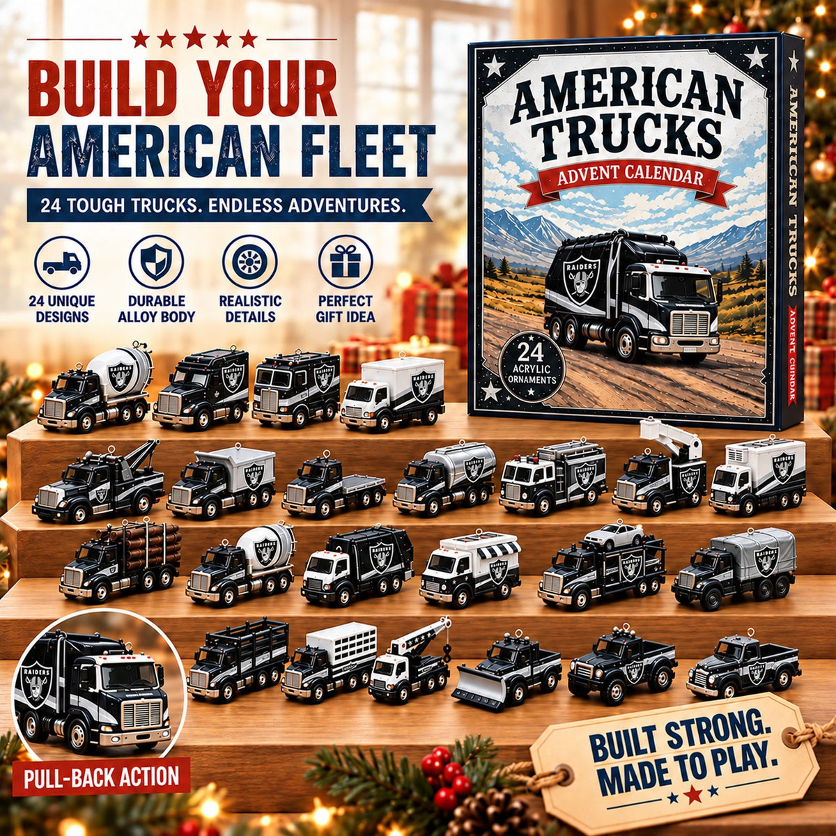 LVR x NFL Personalized 24 Days Of American Trucks Advent Calendar Blink Box