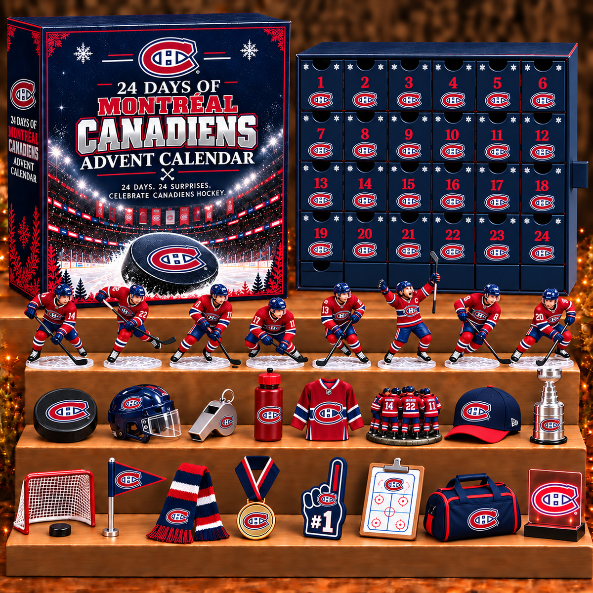 MC x NHL Personalized 24 Days Of Hockey Ice Advent Calendar Blink Box