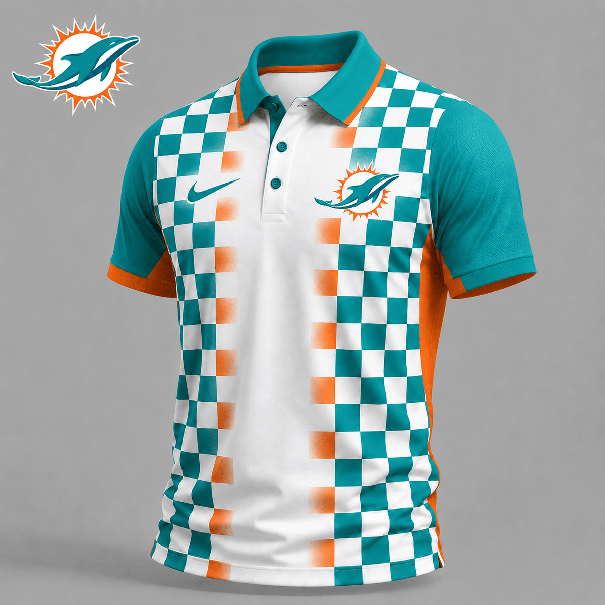 MD Premium NFL Checkered Fade Polo Shirt