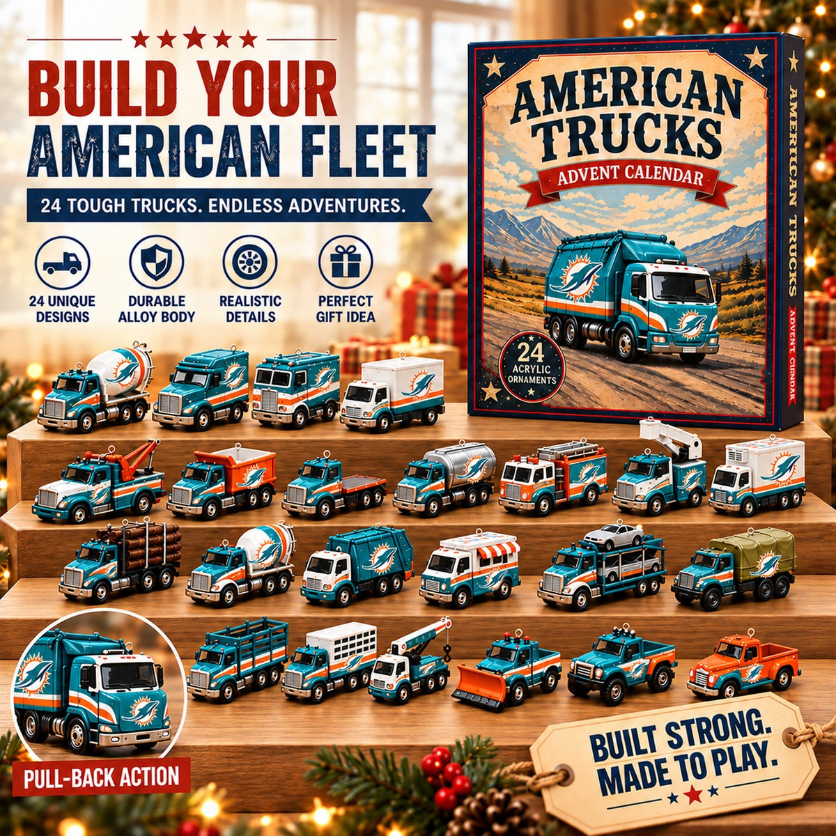MD x NFL Personalized 24 Days Of American Trucks Advent Calendar Blink Box