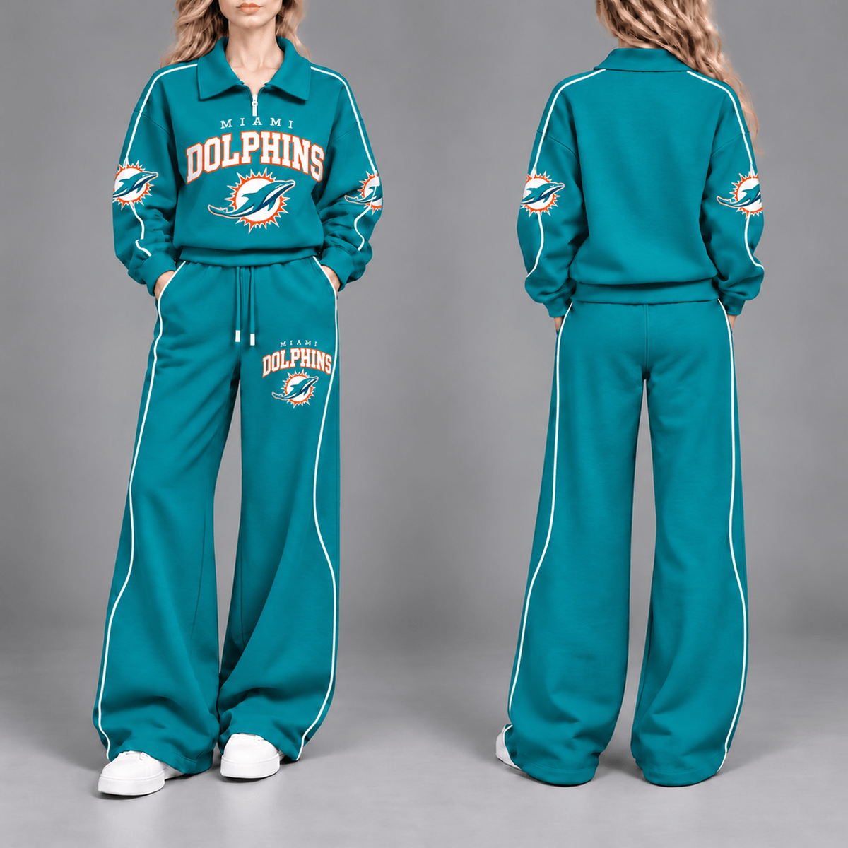 MIA Premium NFL Team Pride Contrast Piping Quarter-Zip + Pants